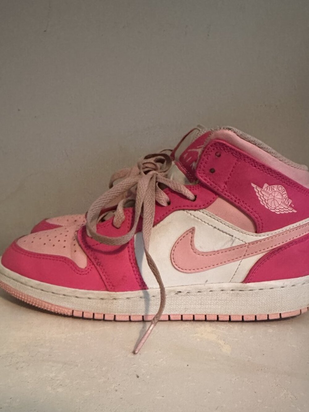 Nike Air Jordan 1 Mid sneakers in the "Fierce Pink" Youth Size 4.5Y